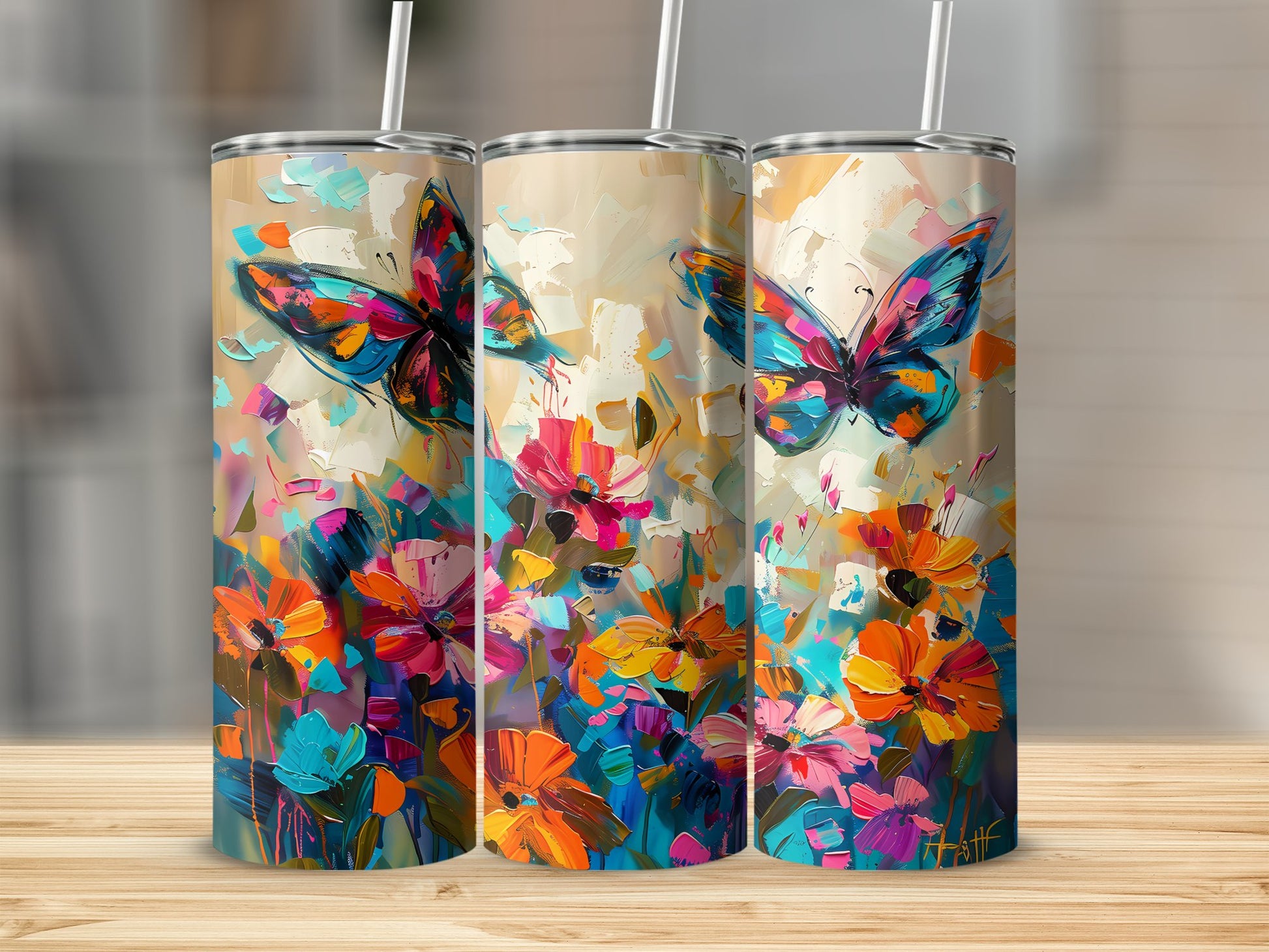 Abstract Butterfly Tumbler