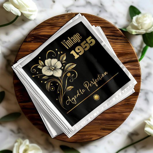 Aged to Perfection Custom Birthday Napkins