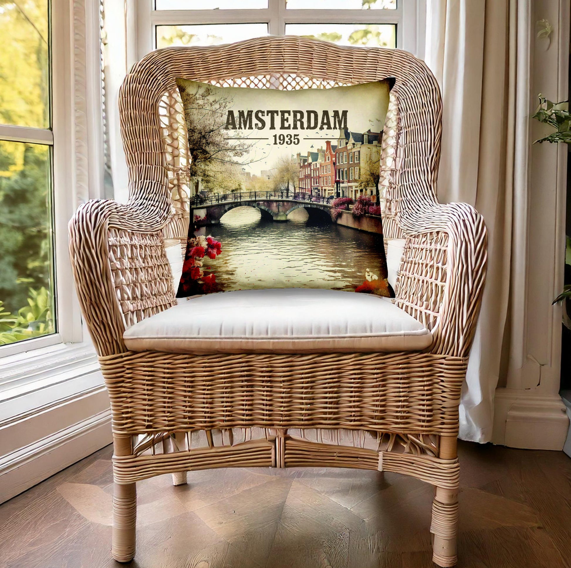 Amsterdam 1935 Throw Pillow Image 5