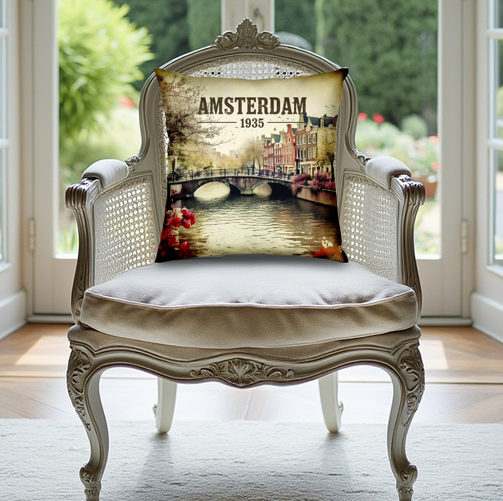 Amsterdam 1935 Throw Pillow Image 6