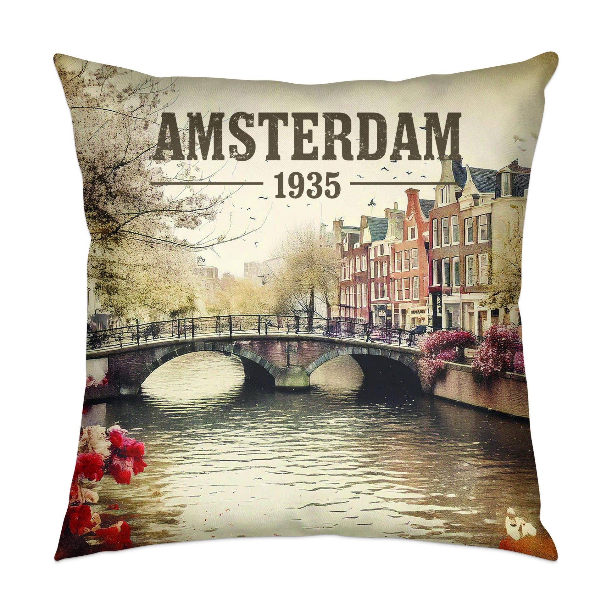 Amsterdam 1935 Throw Pillow