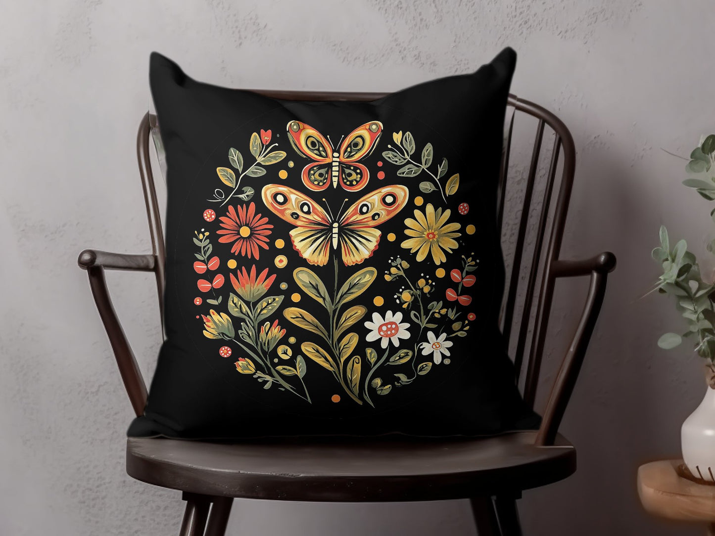 Boho Butterfly Throw Pillow Image 4