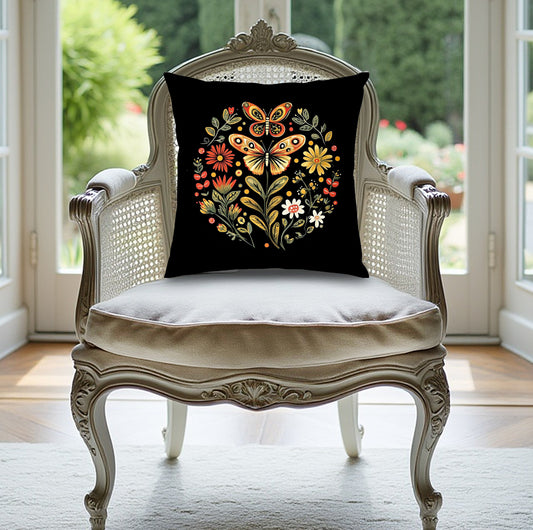 Boho Butterfly Throw Pillow