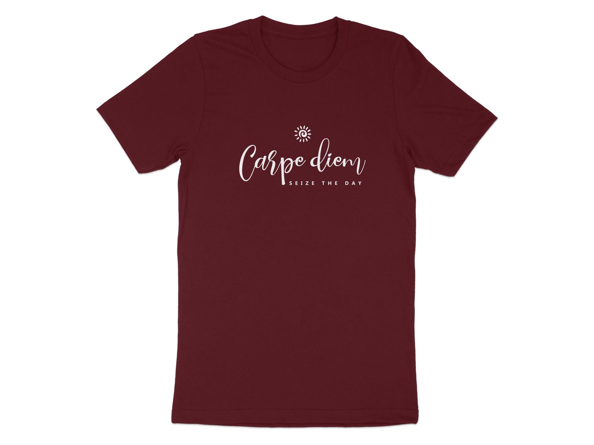 Carpe Diem Seize the Day Graphic T-Shirt Maroon