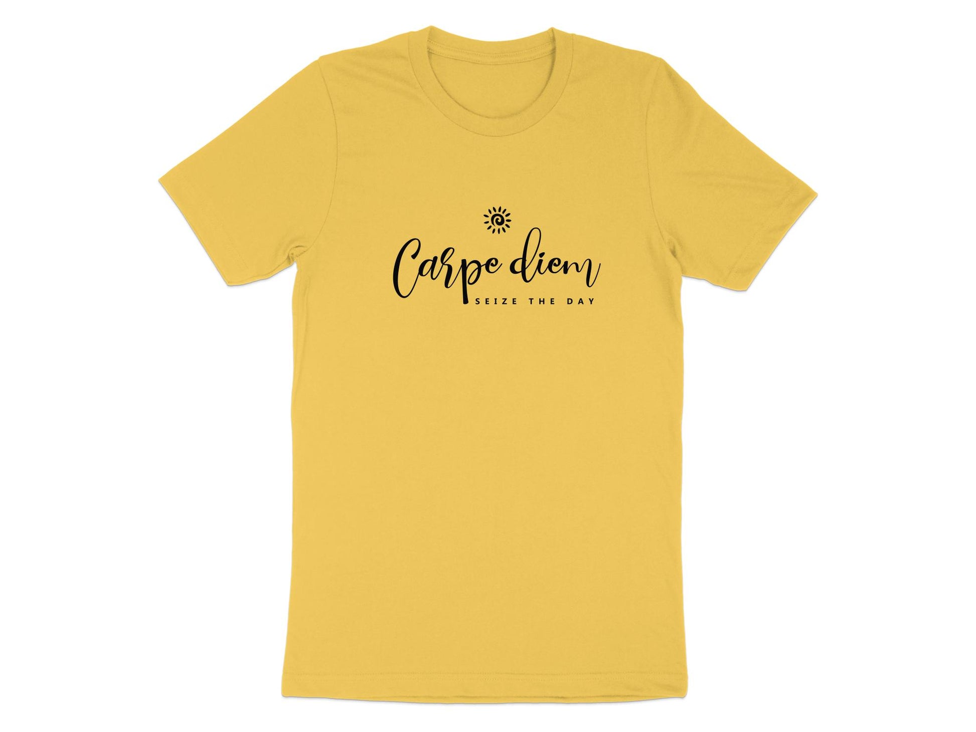 Carpe Diem Seize the Day Graphic T-Shirt Yellow