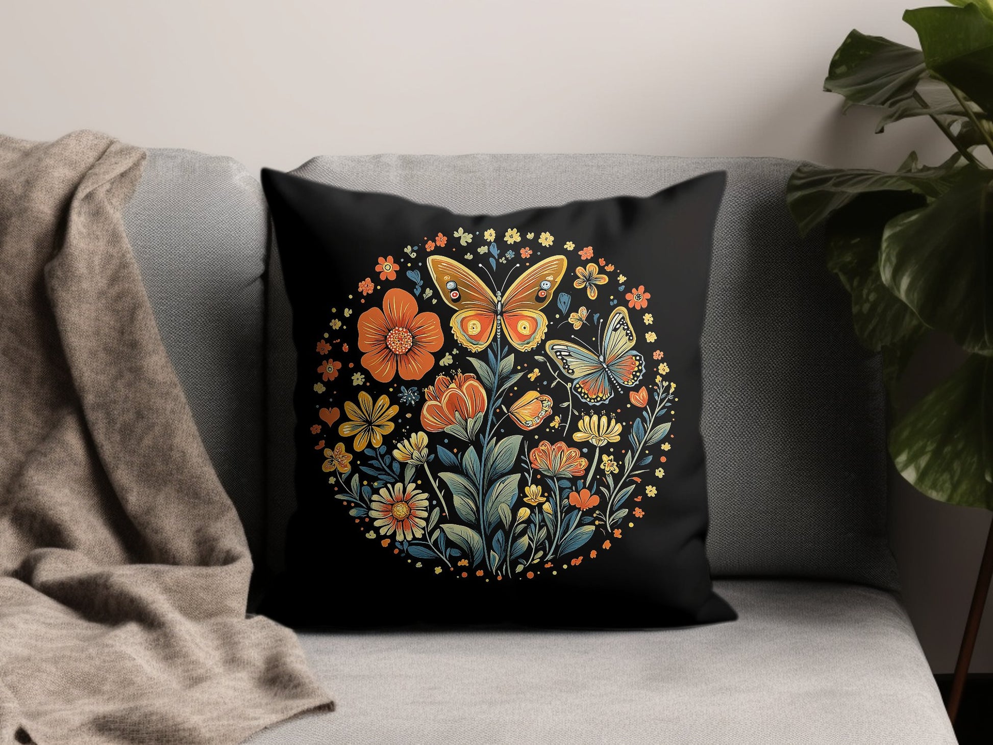 Colourful Butterfly Throw Pillow Image 3