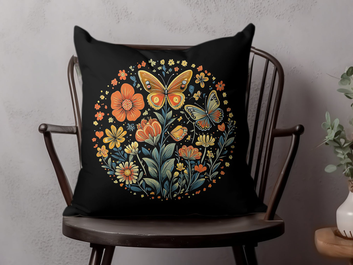 Colourful Butterfly Throw Pillow Image 4