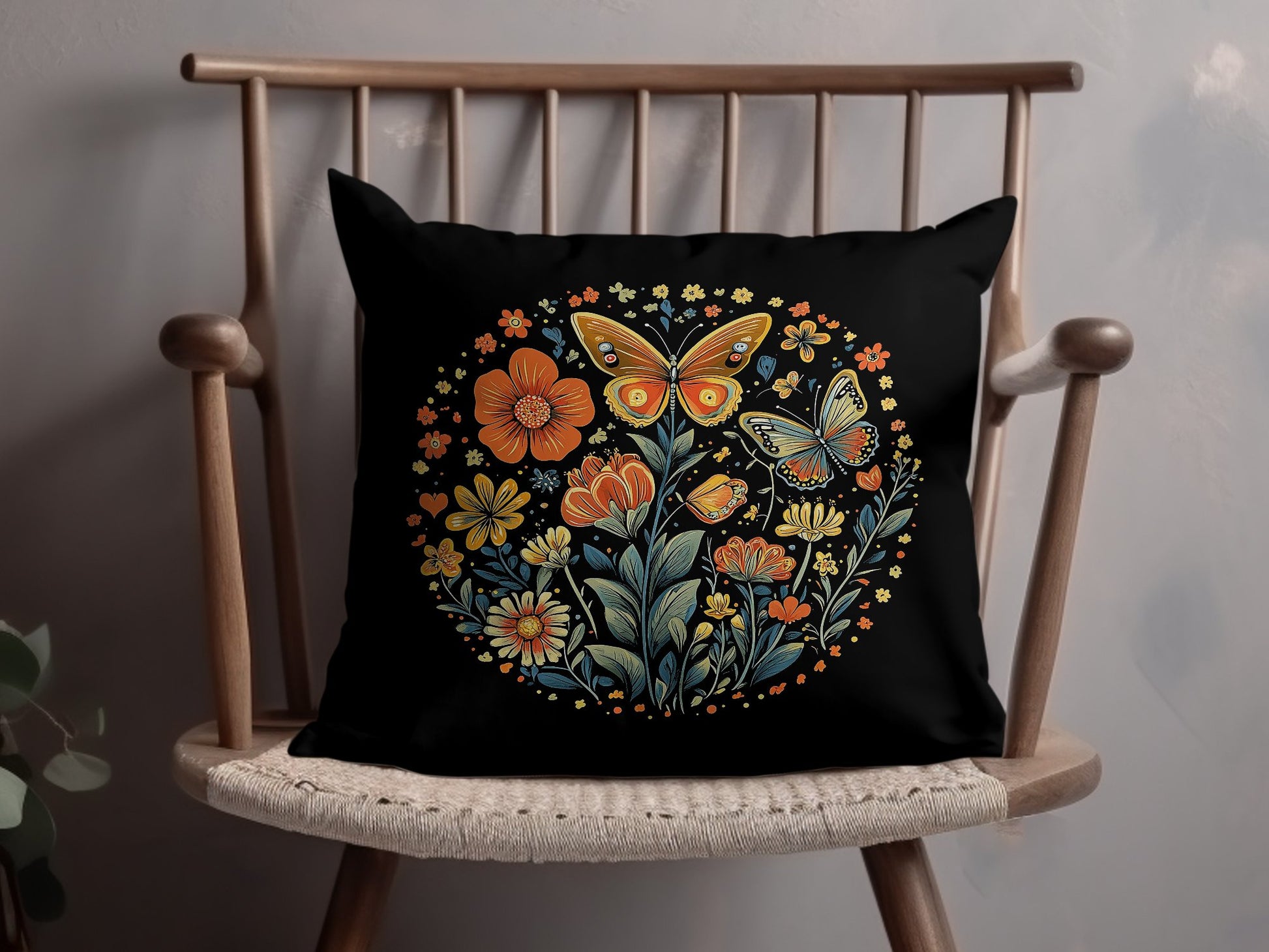 Colourful Butterfly Throw Pillow Image 5