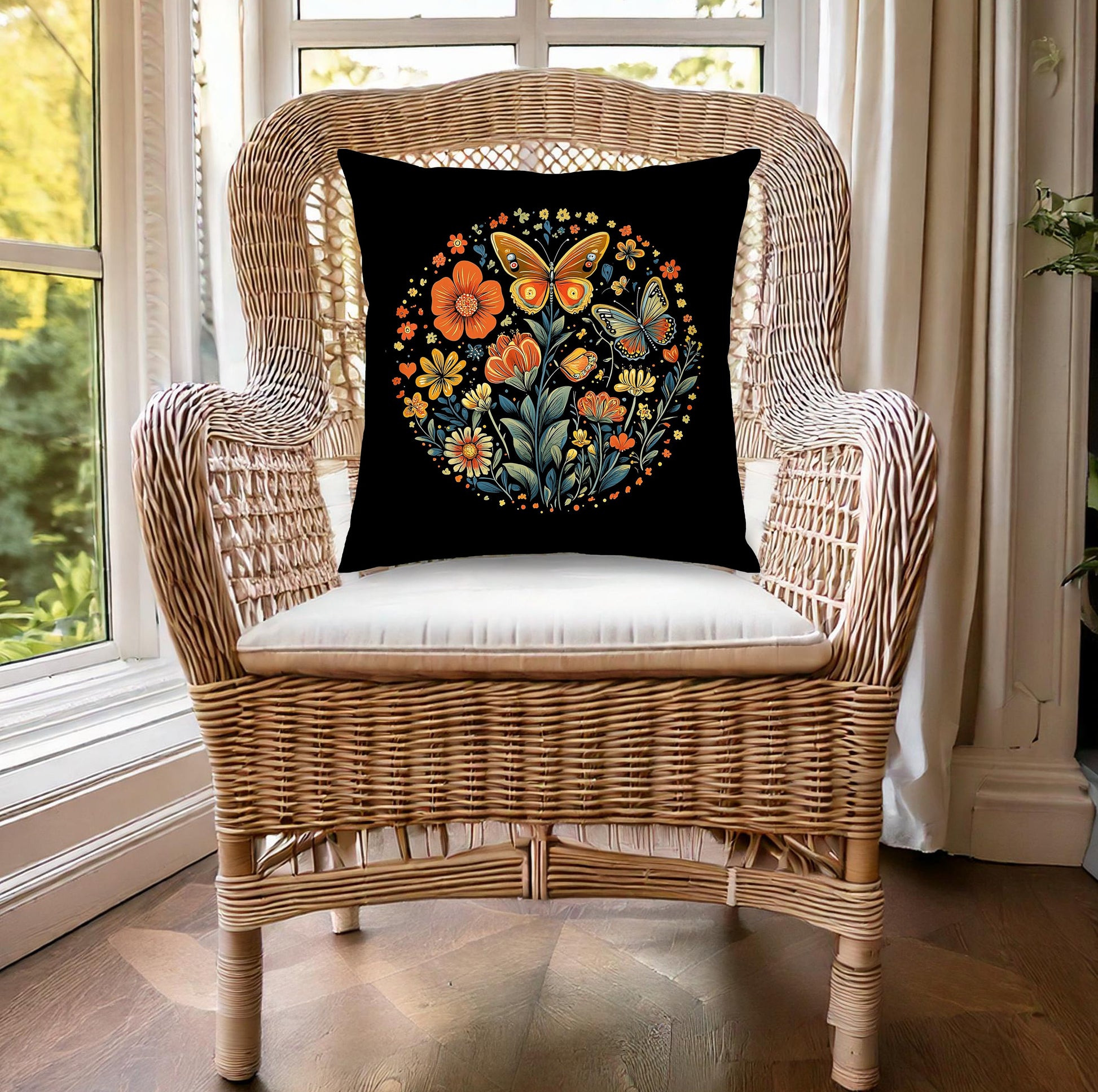 Colourful Butterfly Throw Pillow Image 6