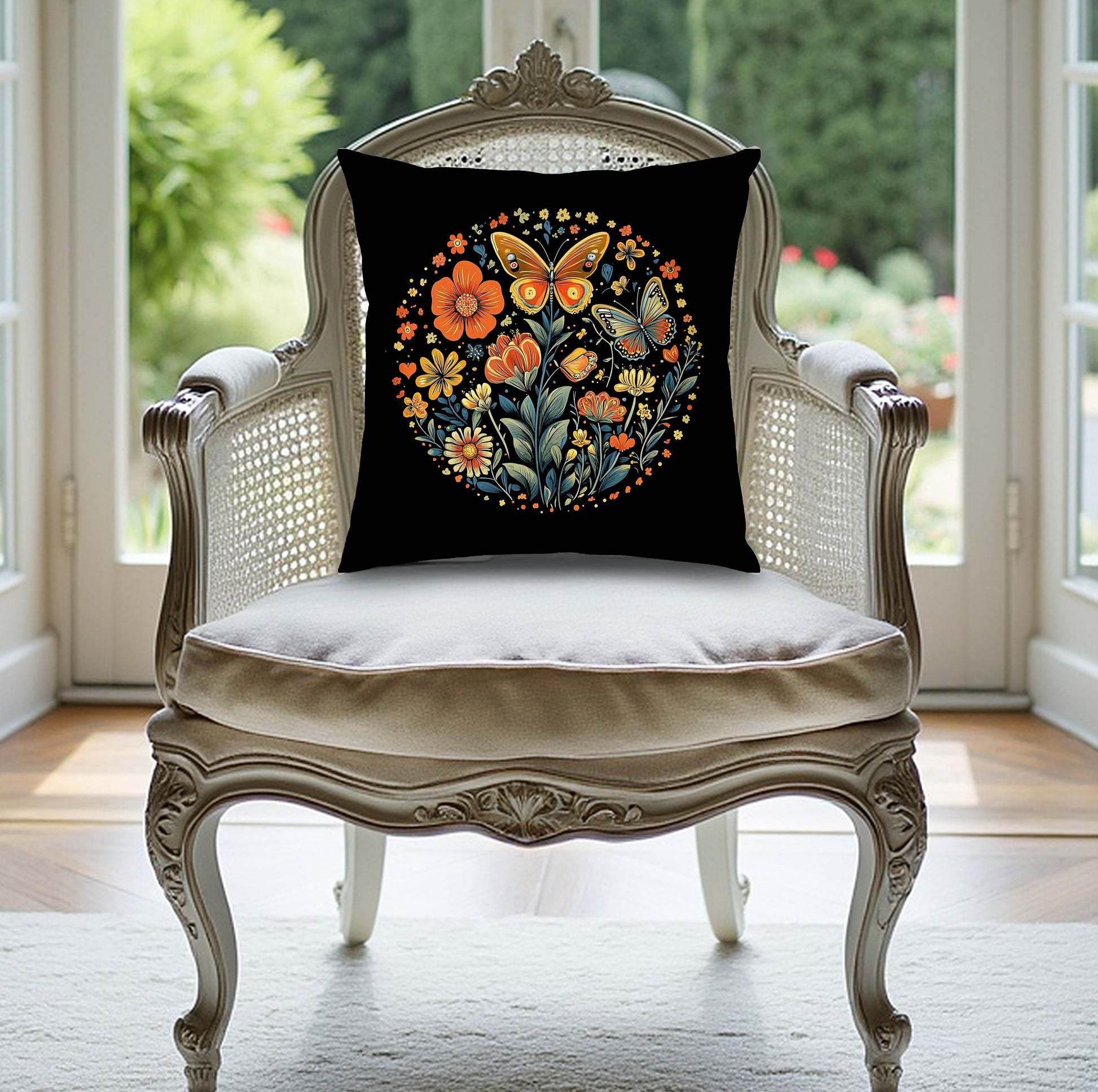 Colourful Butterfly Throw Pillow