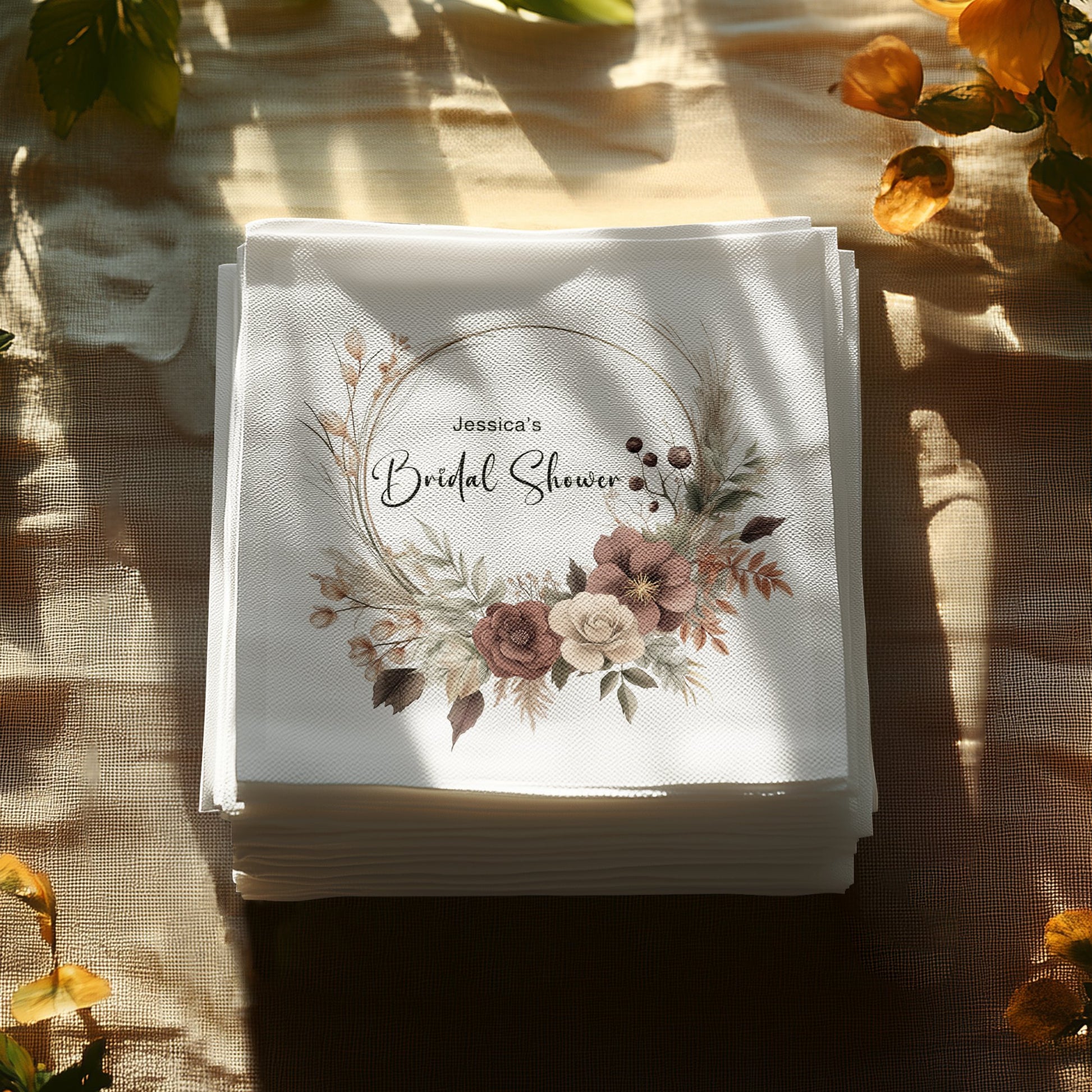 Elegant Custom Bridal Shower Napkins Image 4