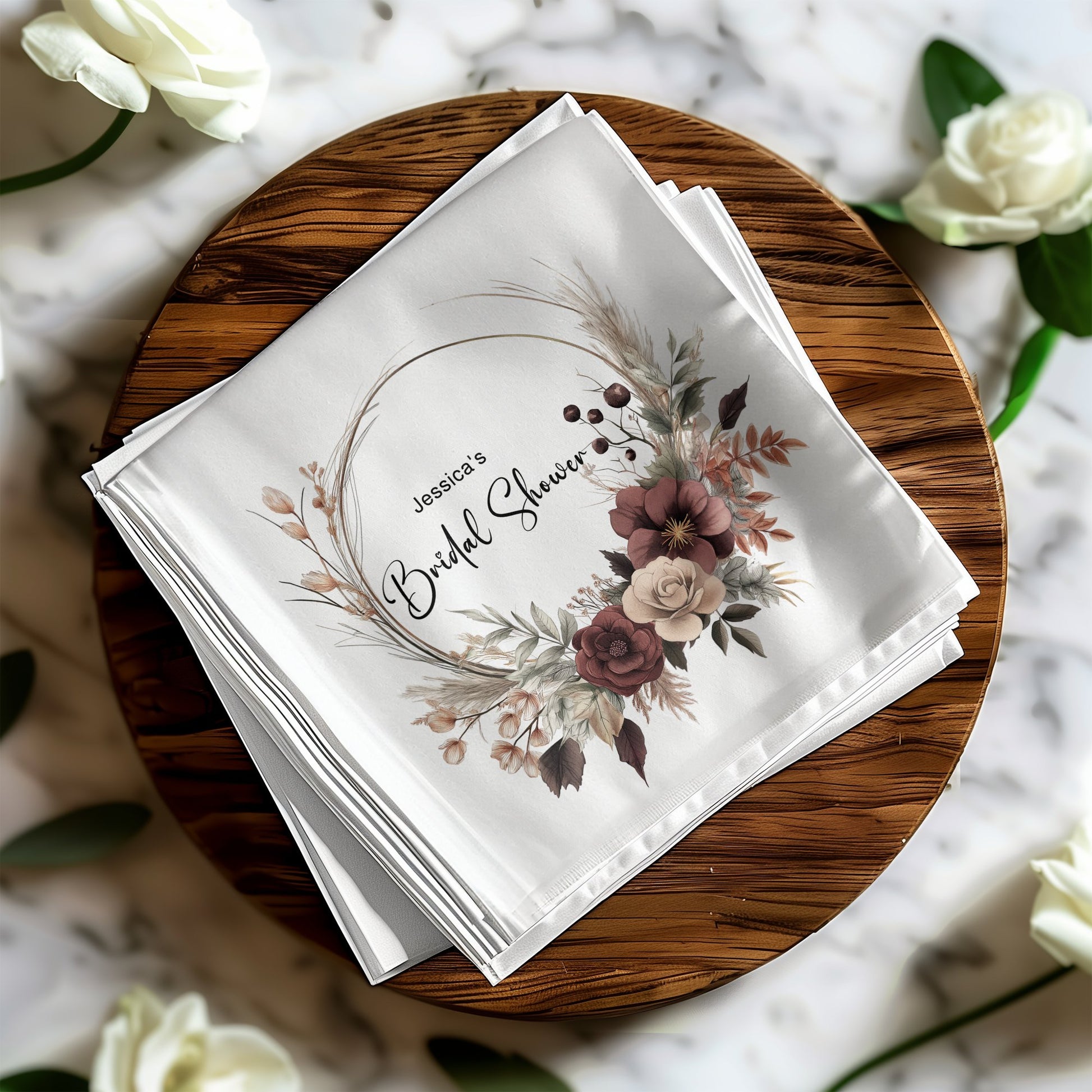 Elegant Custom Bridal Shower Napkins