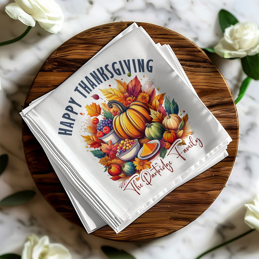 Fall Harvest Thanksgiving Custom Napkins