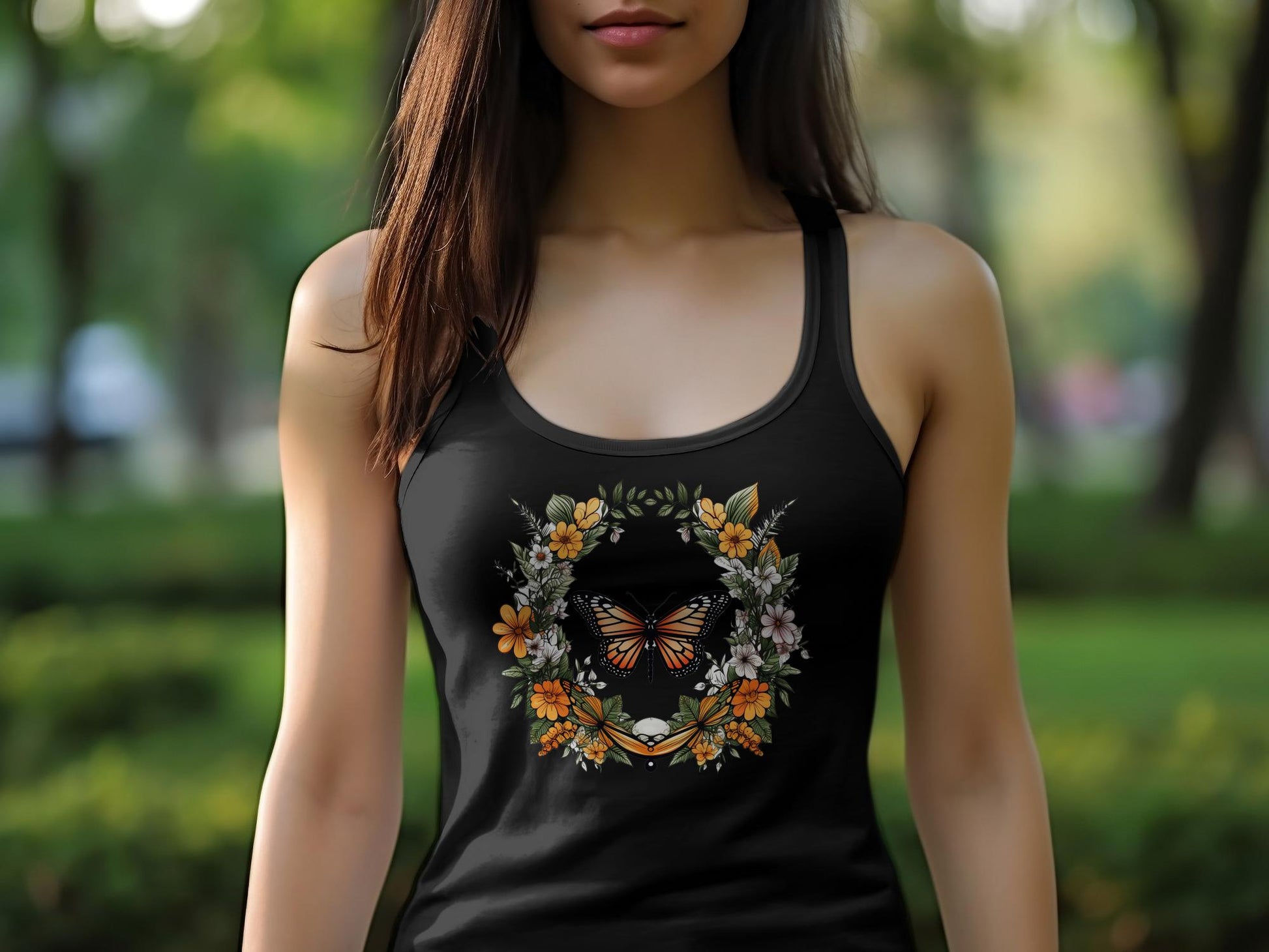 Floral Butterfly Tank Top