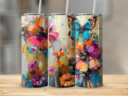 Floral Butterfly Tumbler