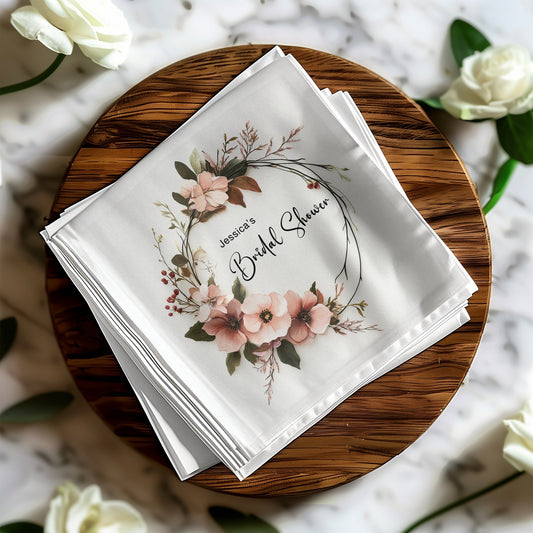 Floral Custom Bridal Shower Napkins