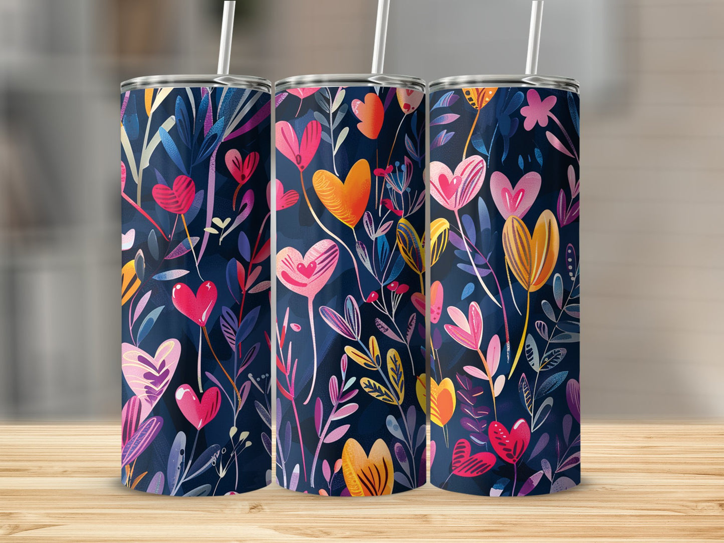 Floral Heart Tumbler