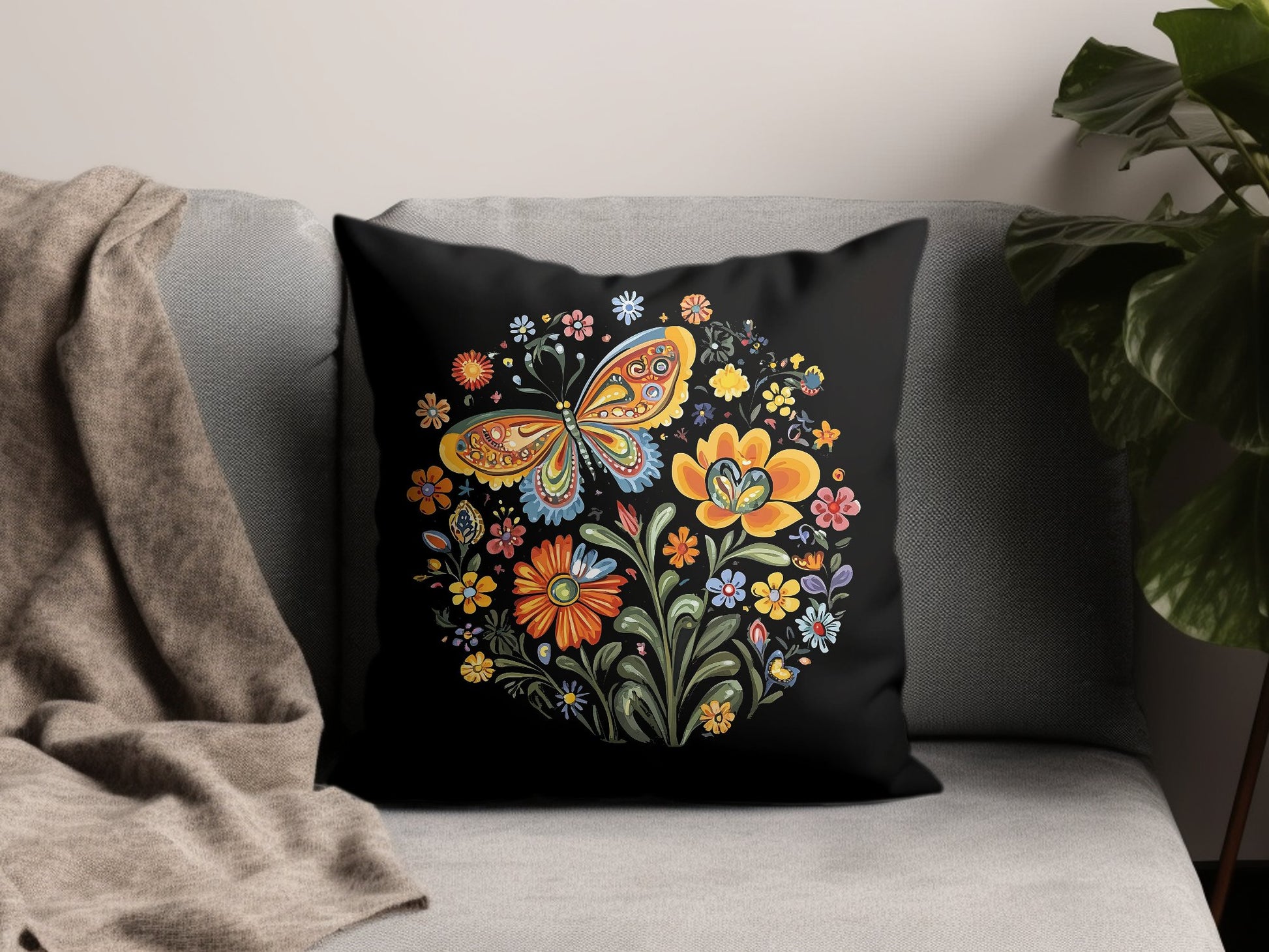 Garden Butterfly Throw Pillow Image 3