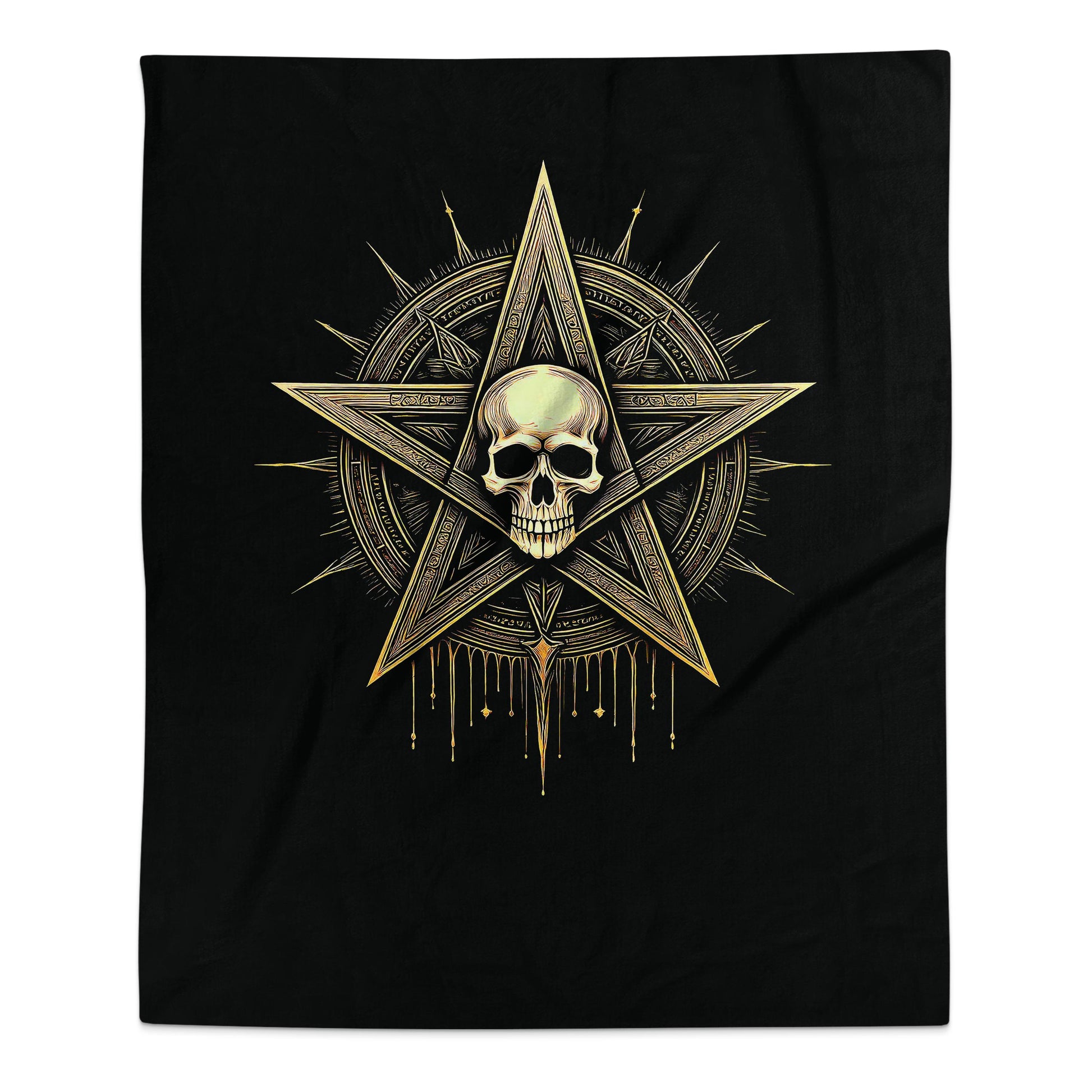 Gothic Skull Pentagram Arctic Fleece Blanket