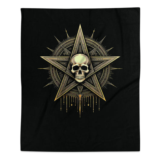 Gothic Skull Pentagram Arctic Fleece Blanket