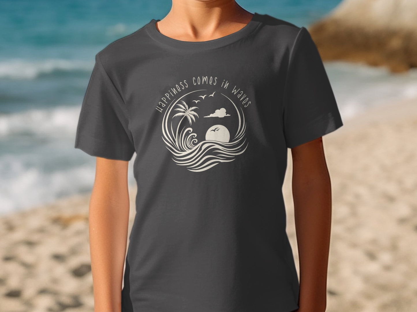 Happiness Comes In Waves T-Shirt