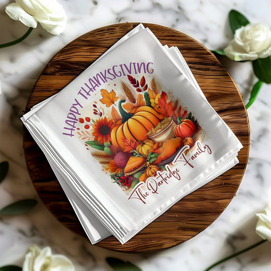 Happy Thanksgiving Custom Napkins