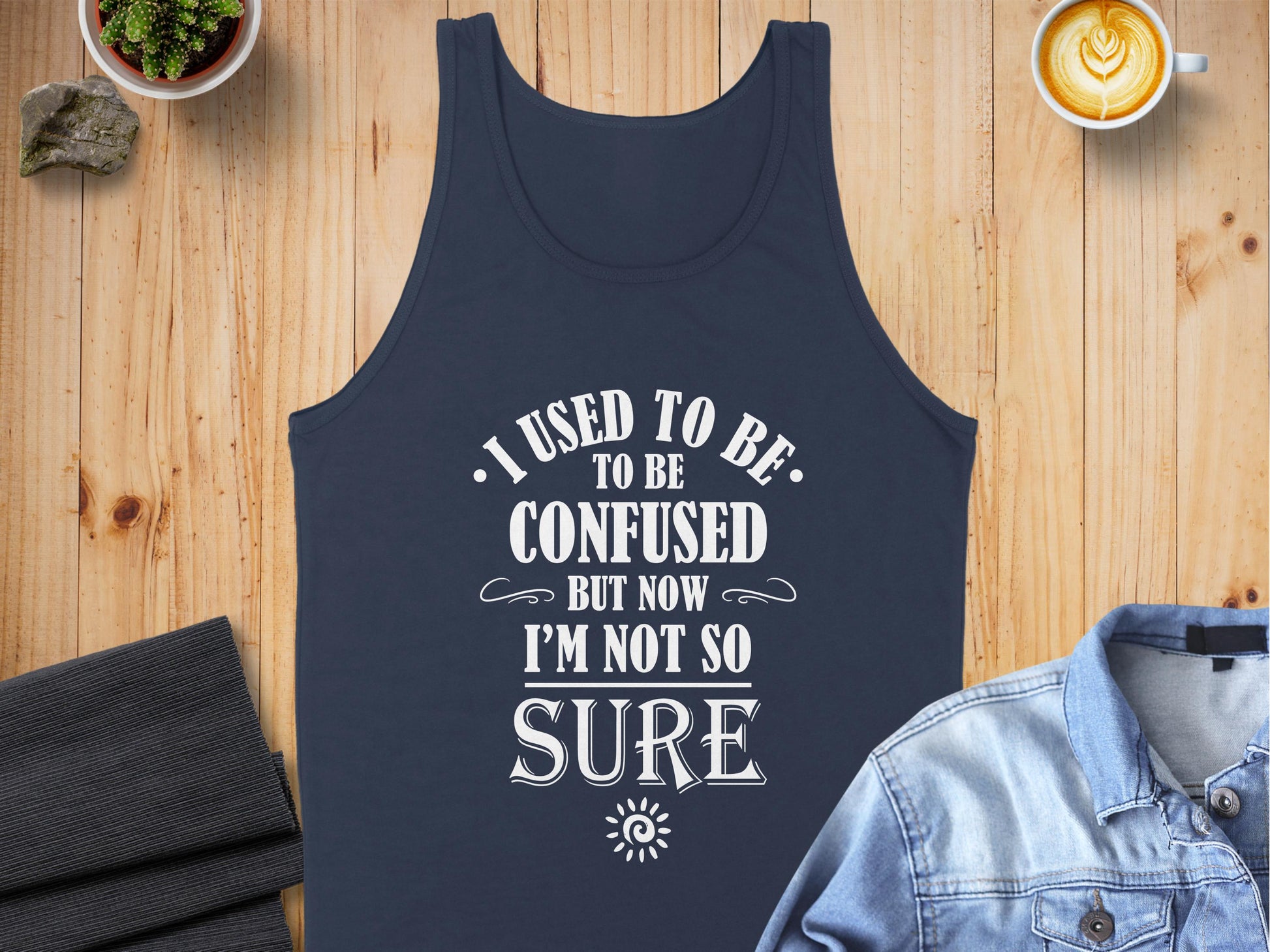 I Used To Be Confused Tank Top Navy