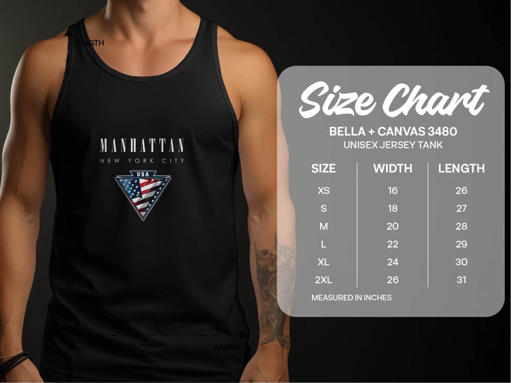 Manhattan Tank Top Size Chart