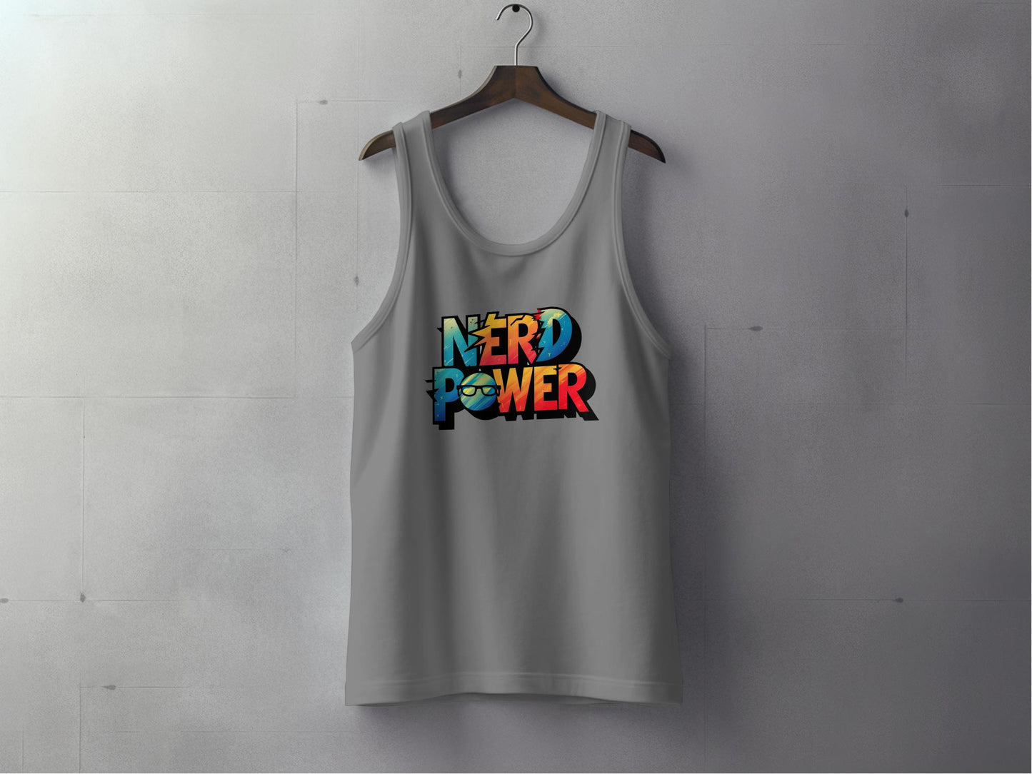 Nerd Power Tank Top Grey