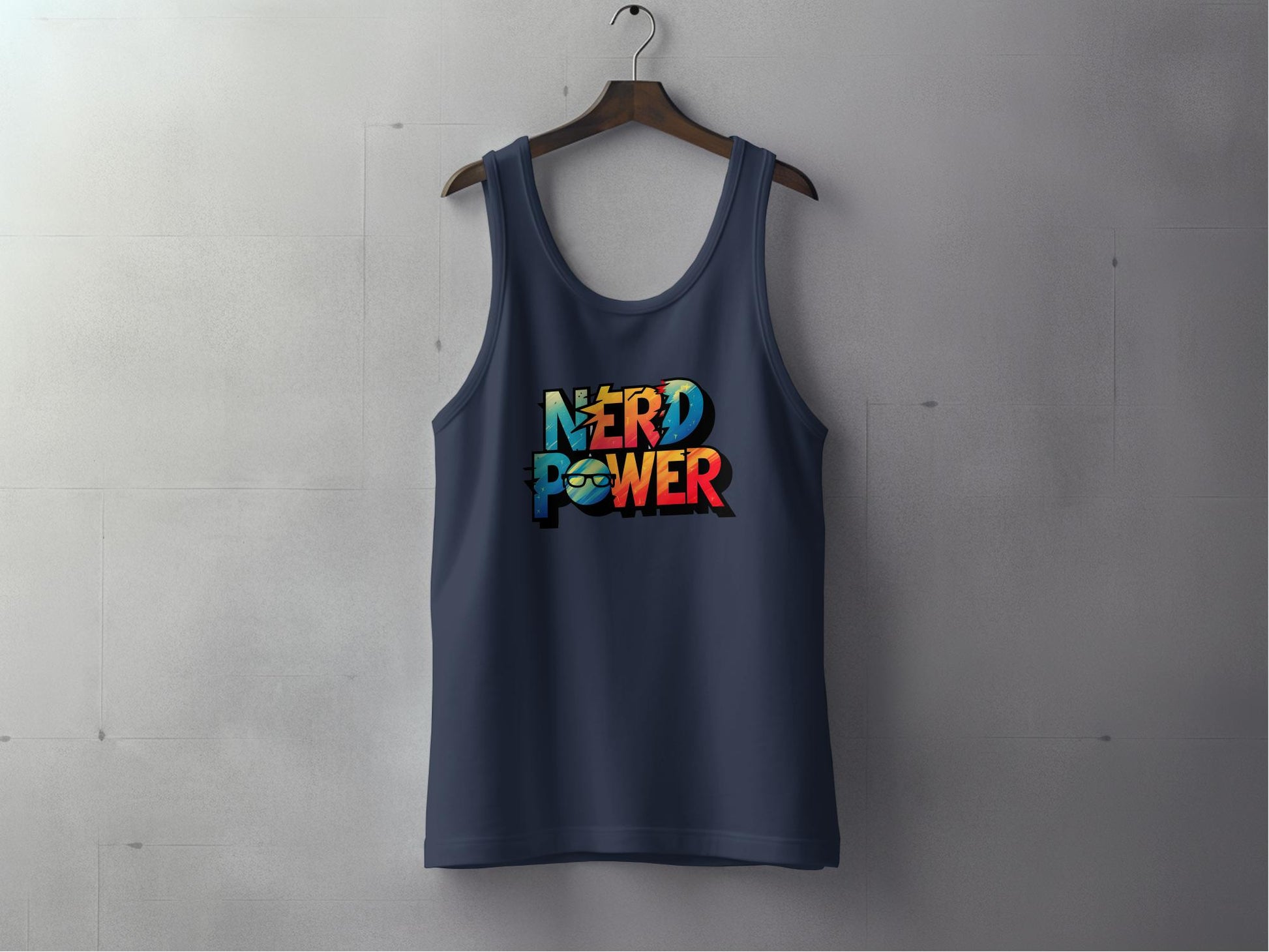 Nerd Power Tank Top Navy