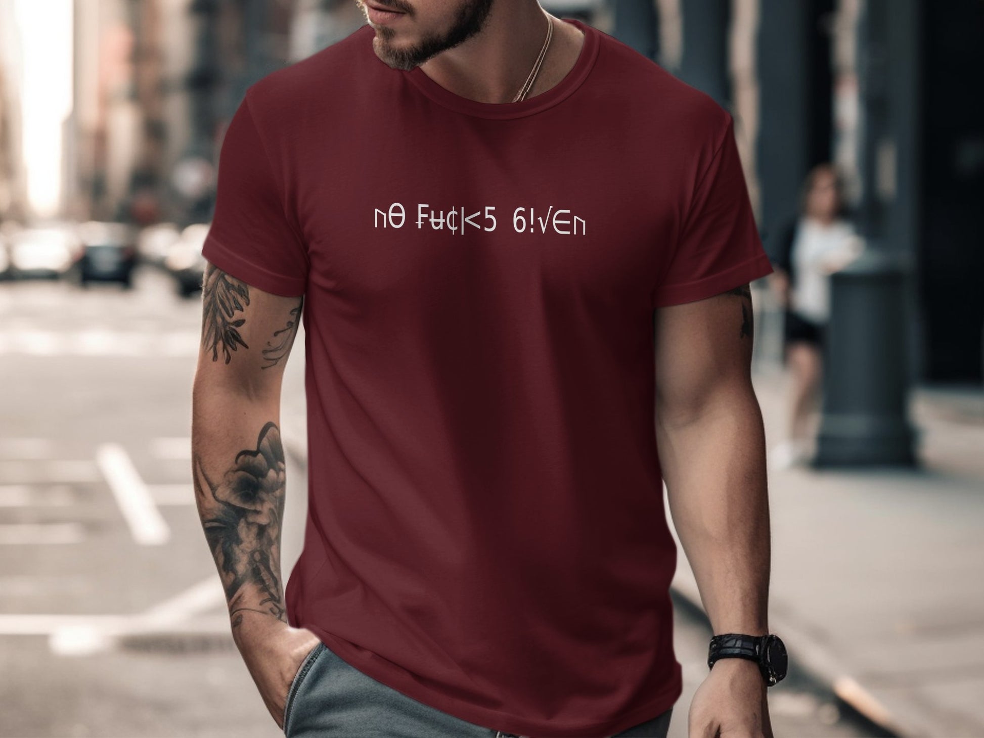 No Fcks Given T-Shirt Maroon