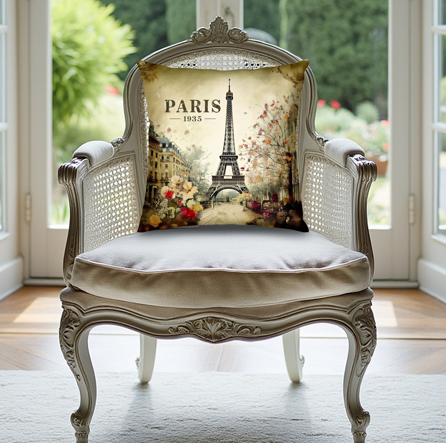 Paris 1935 Throw Pillow Image 6