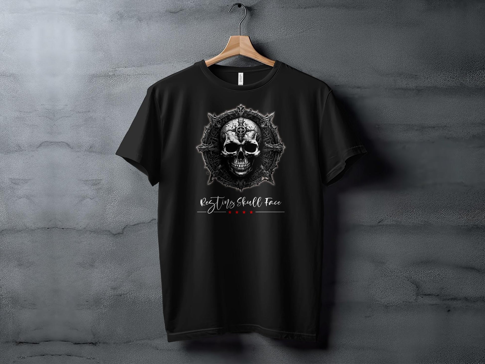 Resting Skull Face T-Shirt Black