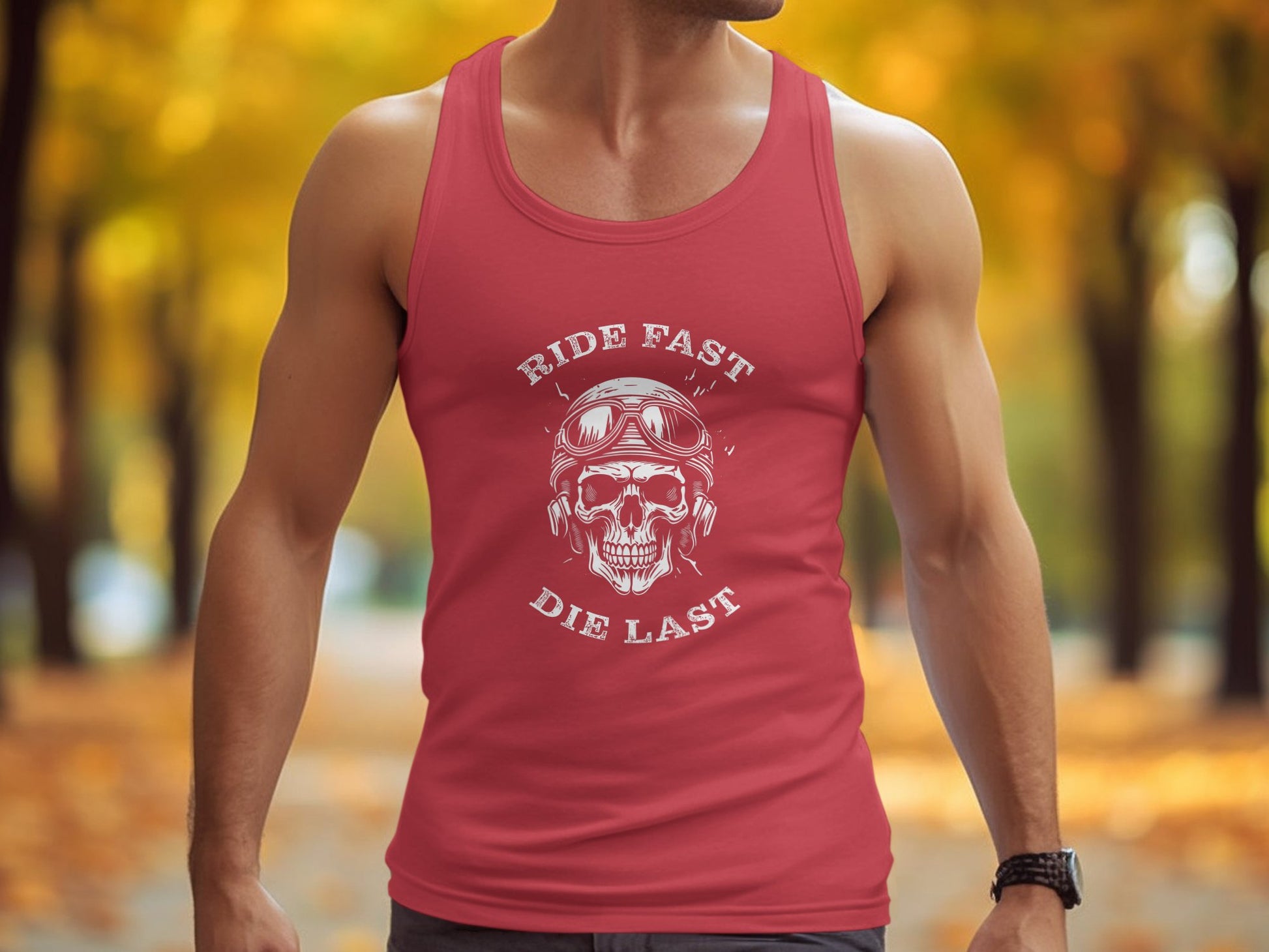 Ride Fast Die Last Tank Top Red