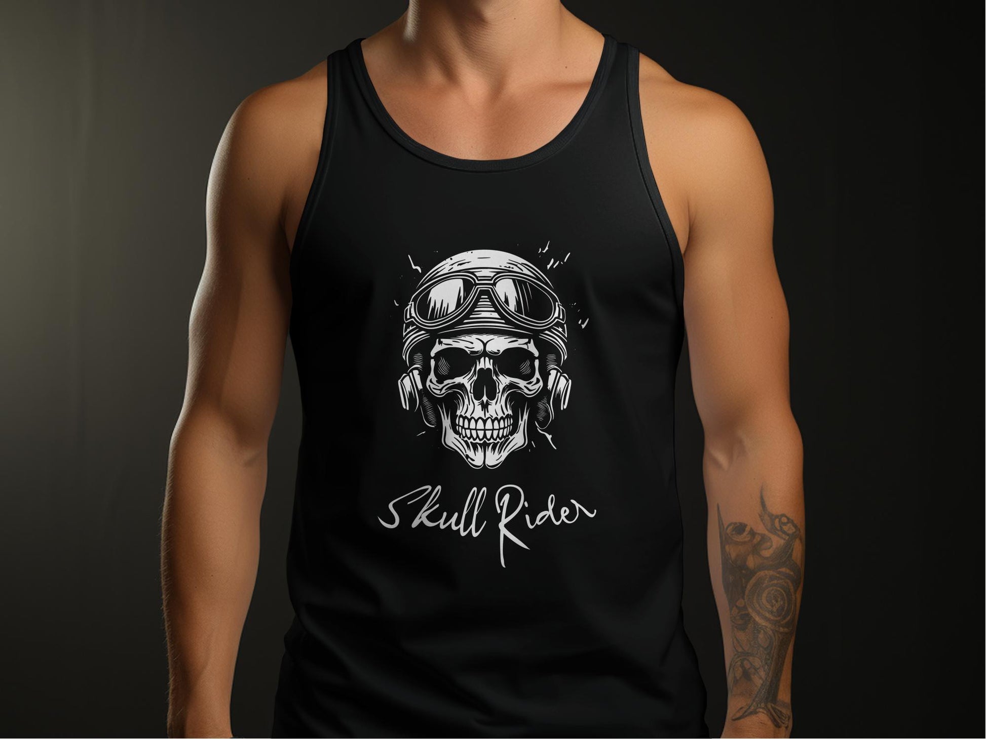 Skull Rider Tank Top Black