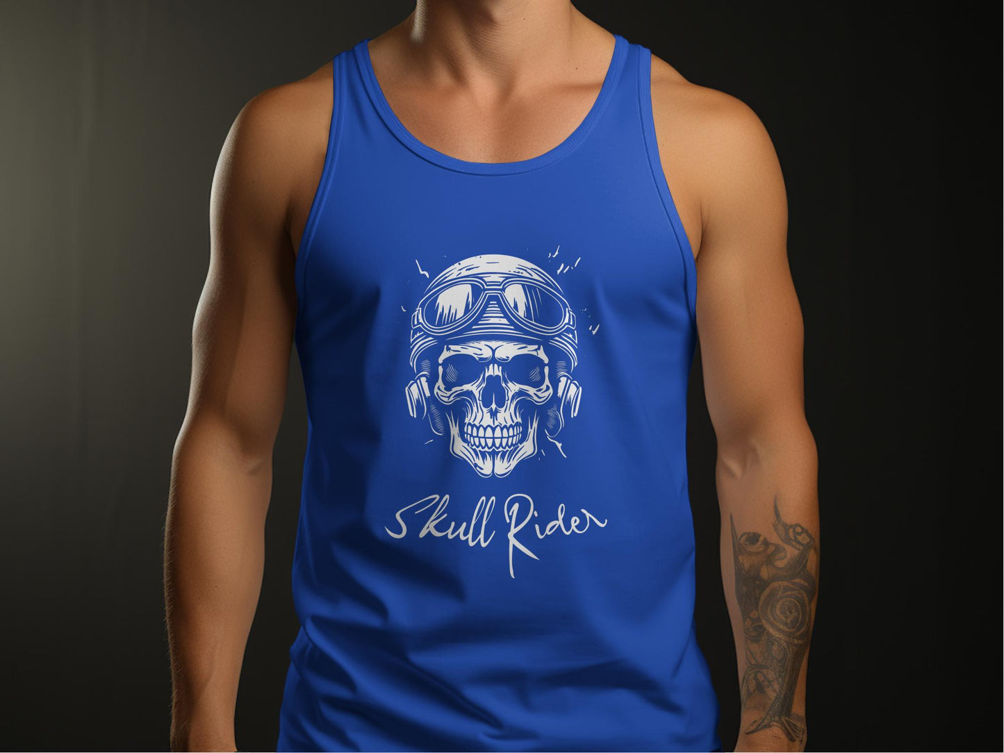 Skull Rider Tank Top Blue