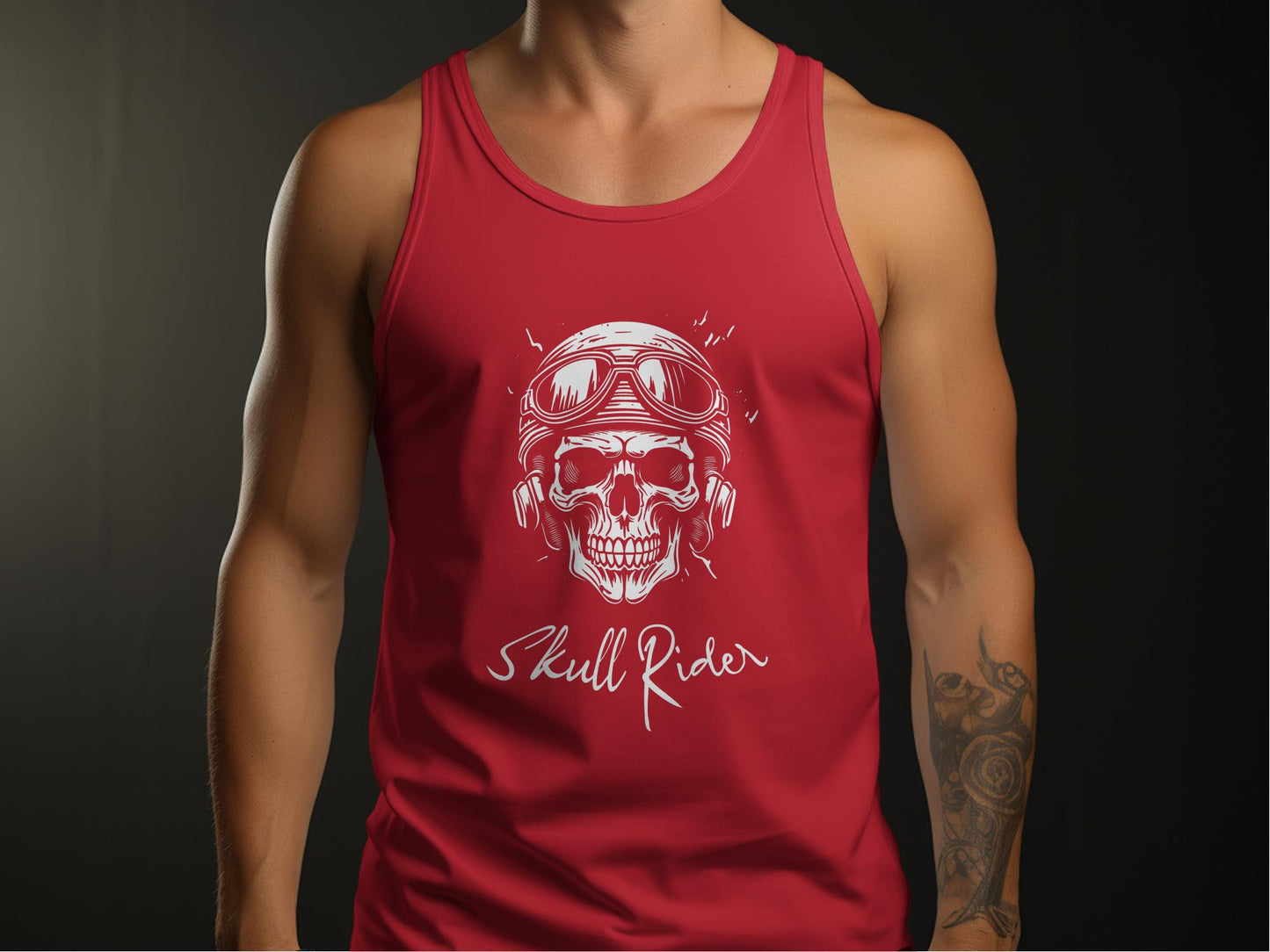 Skull Rider Tank Top Red