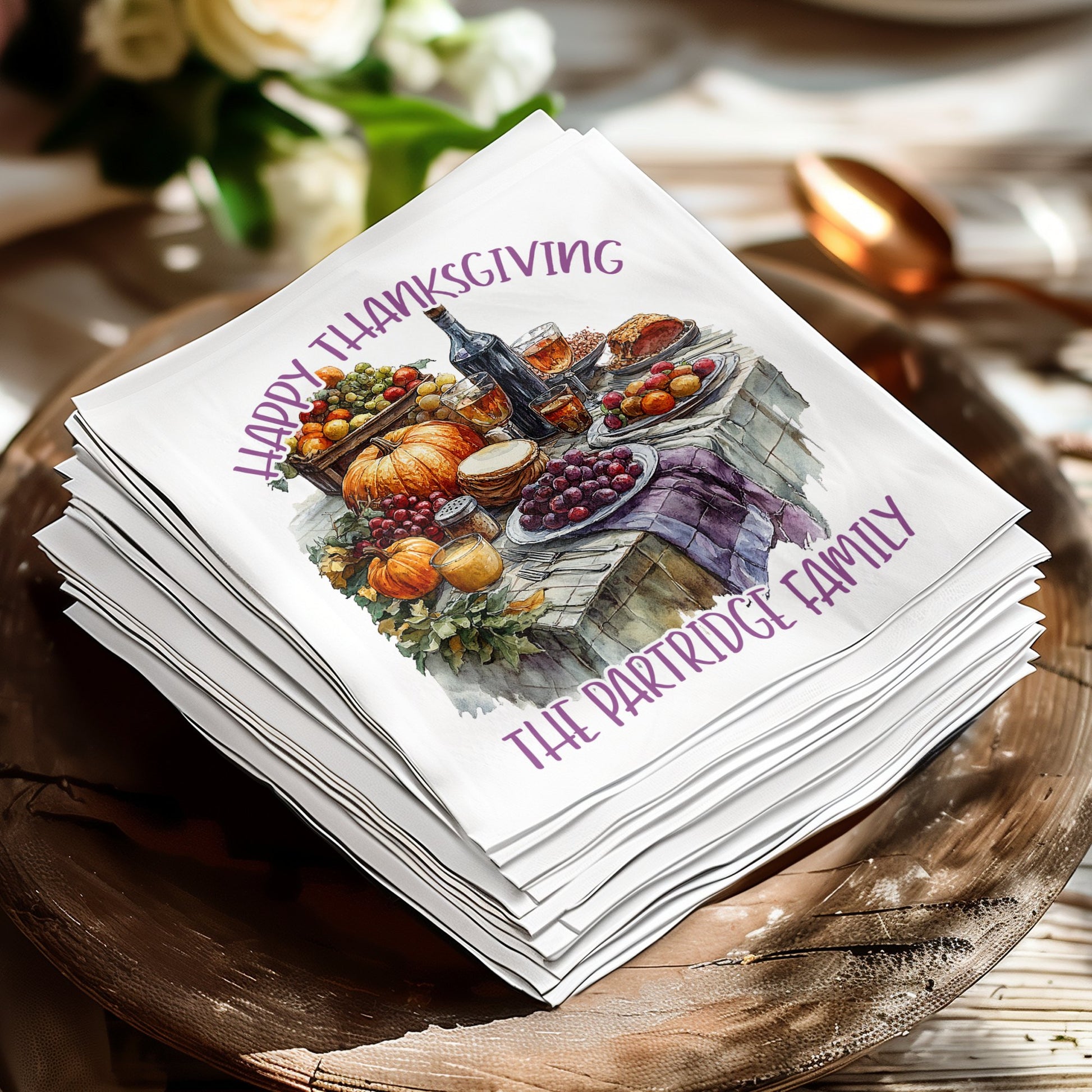 Thanksgiving Dinner Custom Napkins image 6