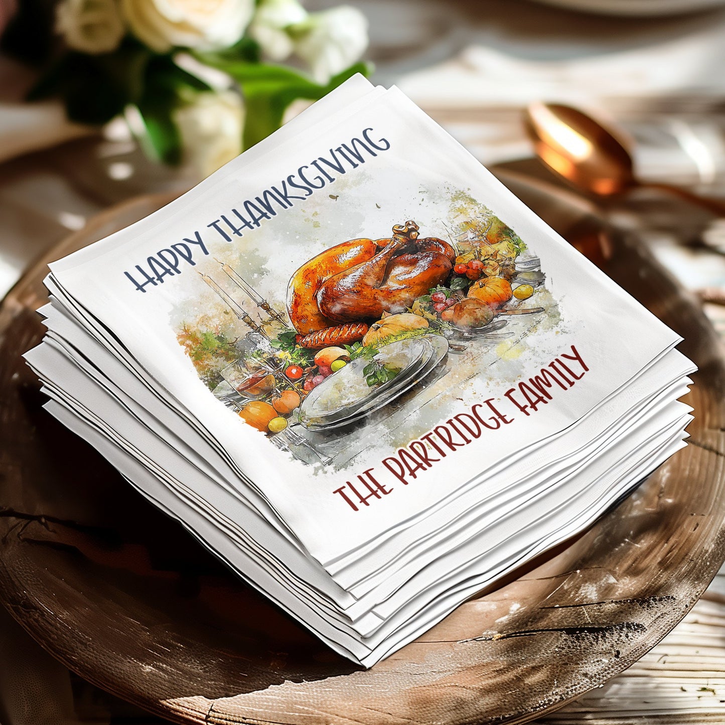 Thanksgiving Turkey Custom Napkins image 6