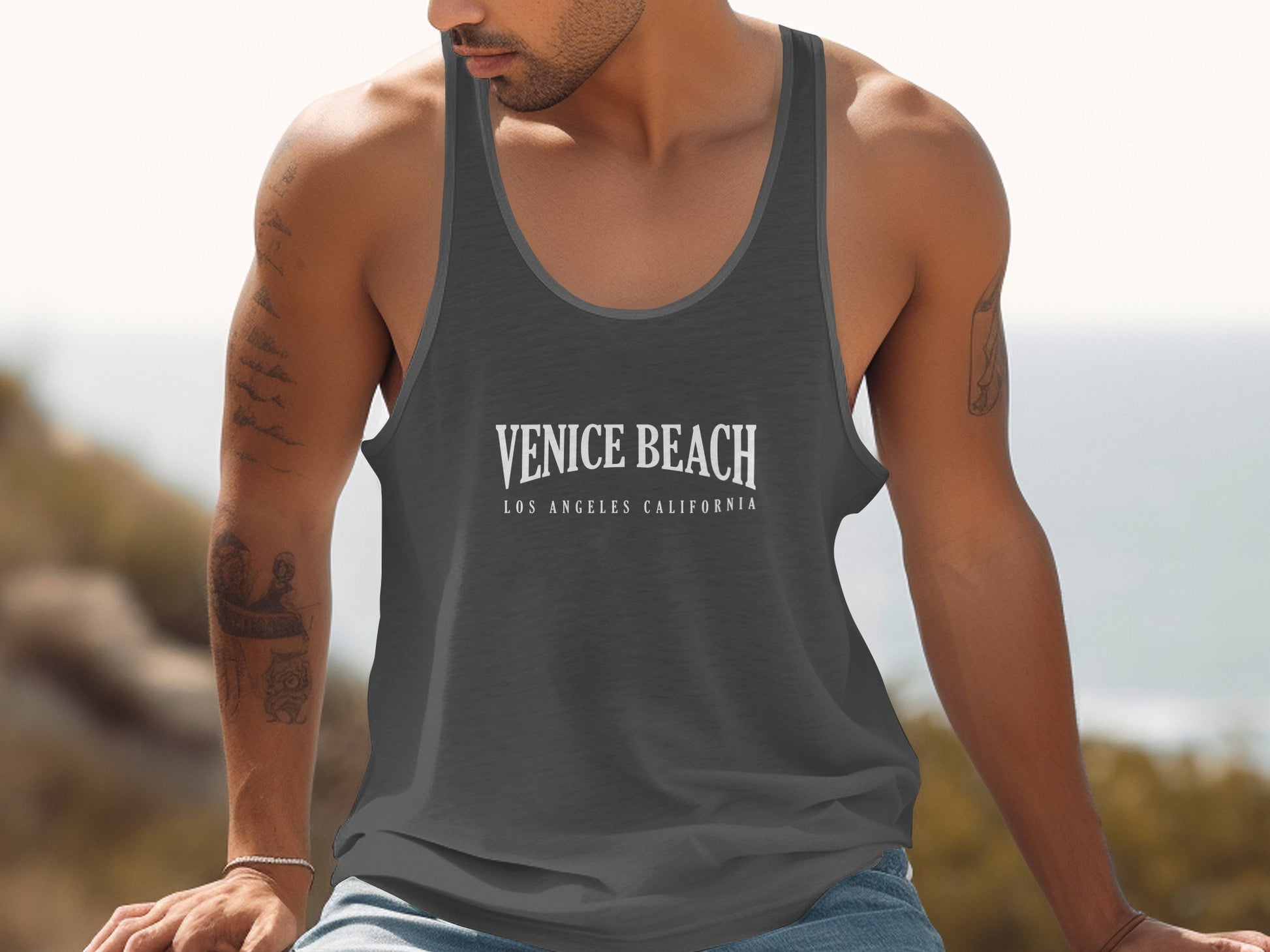 Venice Beach Tank Top Charcoal