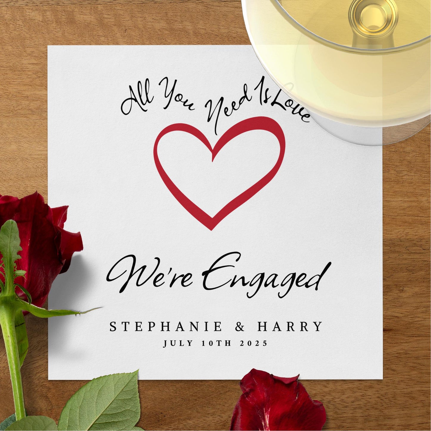 Wedding Engagement Custom Napkins Image 5